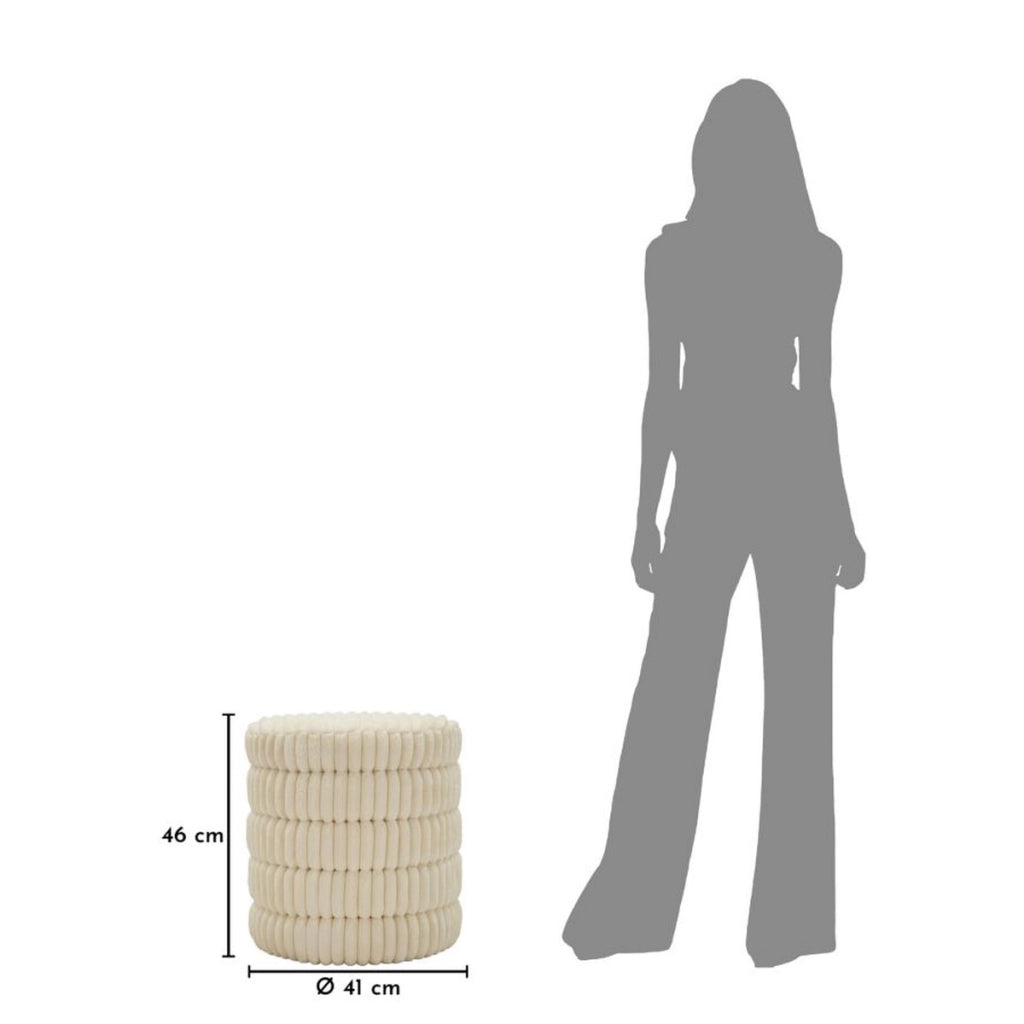 Pouf Levels in poliestere bianco