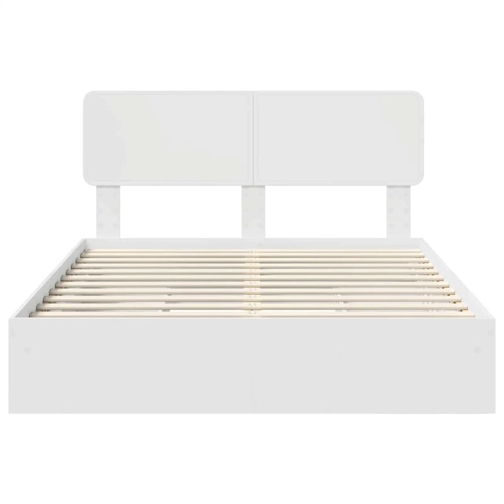 Letto con Contenitore Bianco 160 x 200 cm Legno multistrato
