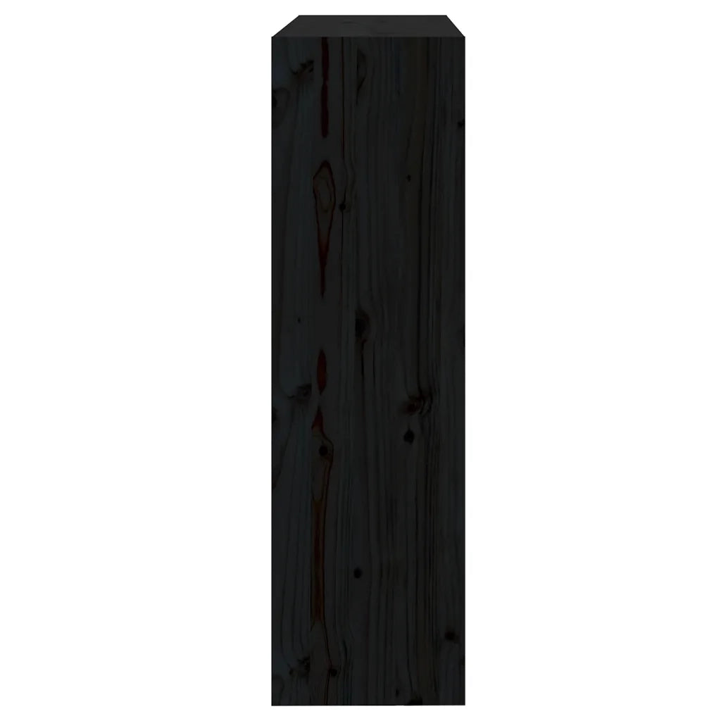 Libreria/Divisorio Nero 80x30x103,5cm in Legno Massello di Pino 808192