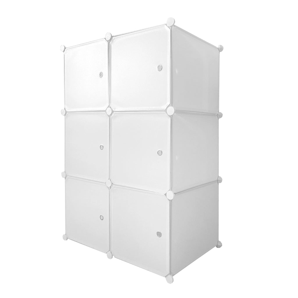 Cubo personalizzabile Guardaroba Boxed Basic Nyana Home 6 Cubes/Doors Organizzazione domestica Appendiabiti Scarpiera 110x75x47cm Bianco