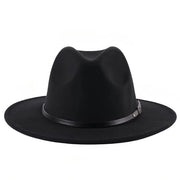 Cappello Fedora - Classico Cappello in Pelle - Larghezza Cintura 56-58 cm - Respirante e Comodo