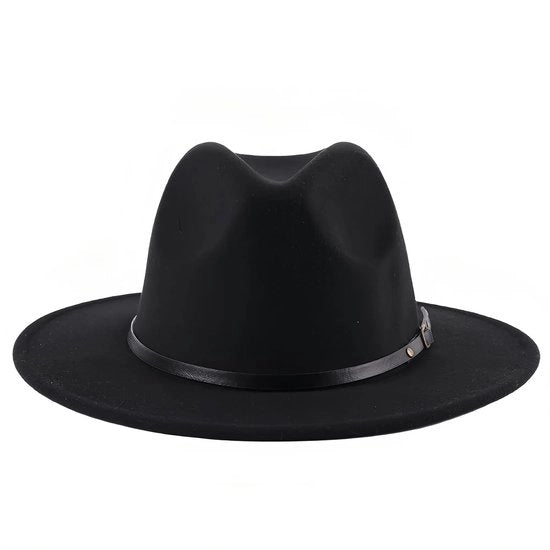 Cappello Fedora - Classico Cappello in Pelle - Larghezza Cintura 56-58 cm - Respirante e Comodo