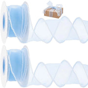 Decorazione in organza con perle - Lint decorativo - Decorazione per matrimoni - Confezione di regalo - Progetti di artigianato - 4,57 m/rol - Lint decorativo