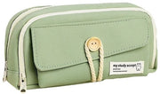 Etui per ragazze, borsa per adolescenti, borsa con grande tasca, borsa per scuola e ufficio, verde menta.