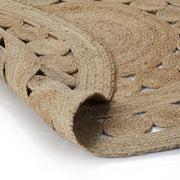 Tappeto in Iuta con Design Intrecciato 180 cm Rotondo 343590