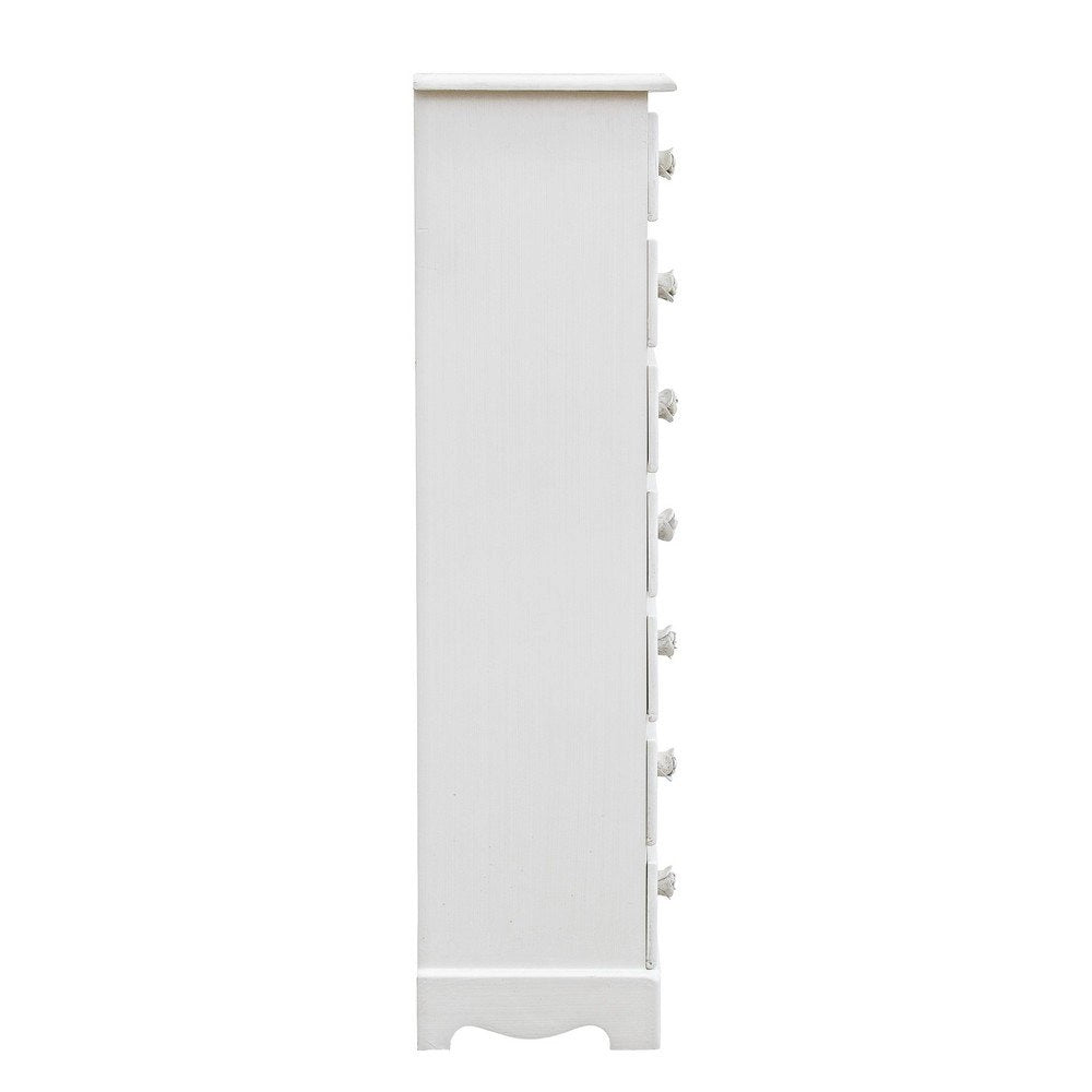 Cassettiera 7 Cassetti Legno Bianco Stile Classico da Interno - BLAINE