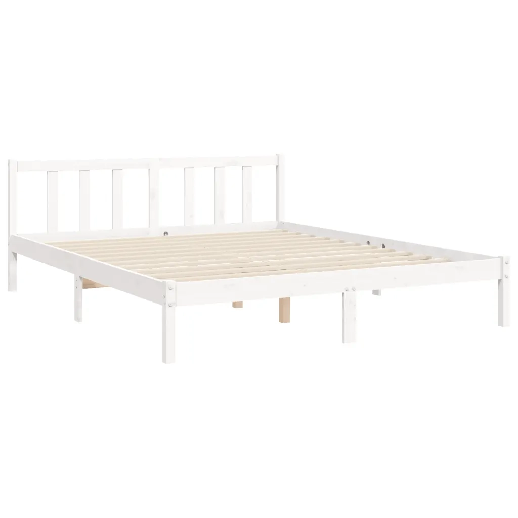 Giroletto senza Materasso Bianco 160x200 cm Legno Massello Pino 3192242