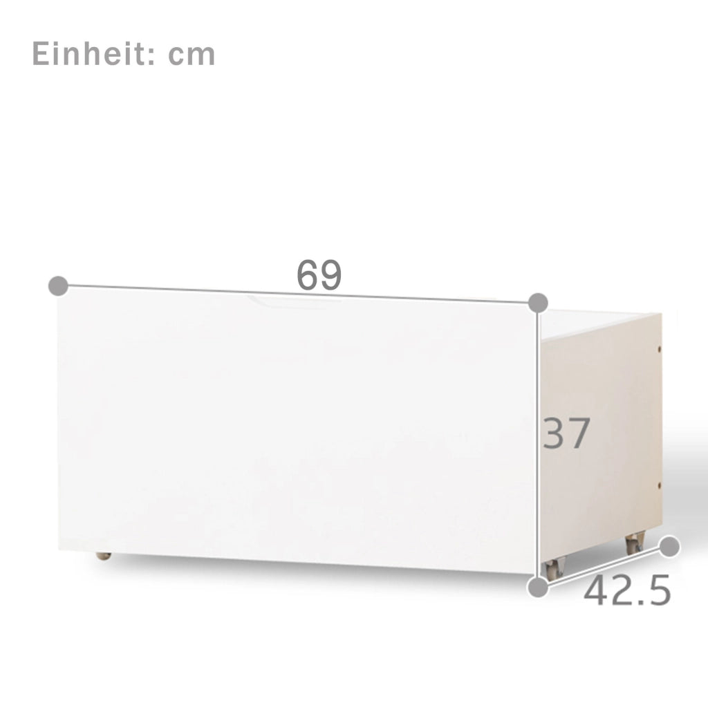 Letto per bambini 90x200 cm; rialzato con sponde; legno bianco (Senza materasso)