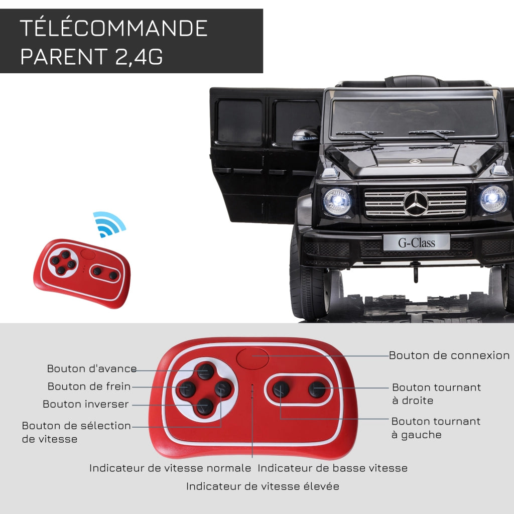 Veicolo elettrico per bambini Mercedes 12V con telecomando ¨C zephmum ¨C nero