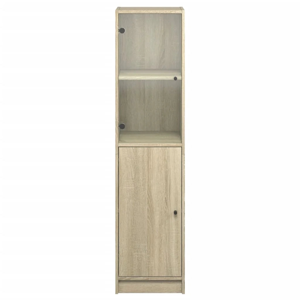 Buffet credenza cassettiera armadio mobile contenitore organizer per cucina soggiorno salotto con anta in vetro Sonoma 35 x 37 x 142 cm marrone 02_0030099
