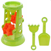 Trade Shop - Set 3pz Gioco Spiaggia Mare Con Mulino A Clessidra Paletta Rastrello 26x16cm 258257 -