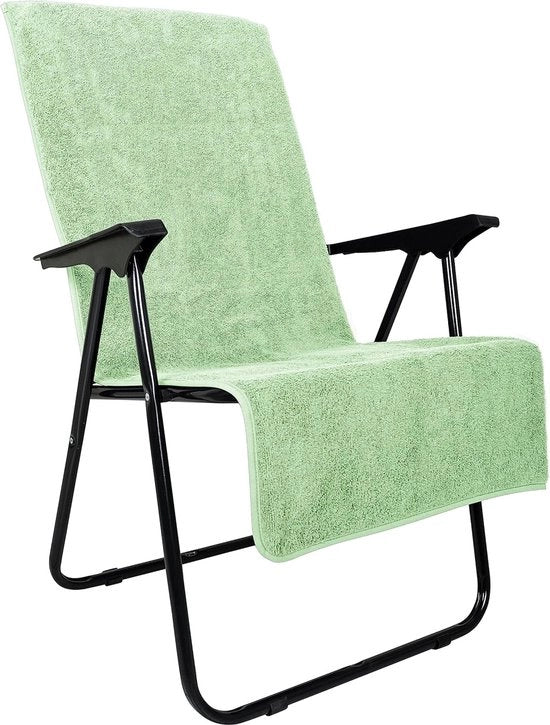 Ombrello per lettini da giardino, 100% cotone, Oeko-Tex 100, tenda da giardino con alta schiena, tenda per lettini con involucro per lettini da campeggio, lettini da giardino, 65 x 130 cm, menta