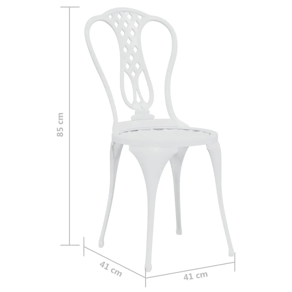 Set da Bar 3 pz | Set Salotto da Giardino in Alluminio Pressofuso Bianco
