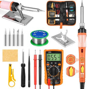 Set di saldatura digitale 60 W 220 V regolabile temperatura 200 °C - 450°C con punta di saldatura standard e astuccio per strumenti