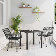 Set da Pranzo per Giardino 3 pcs Nero 3379184