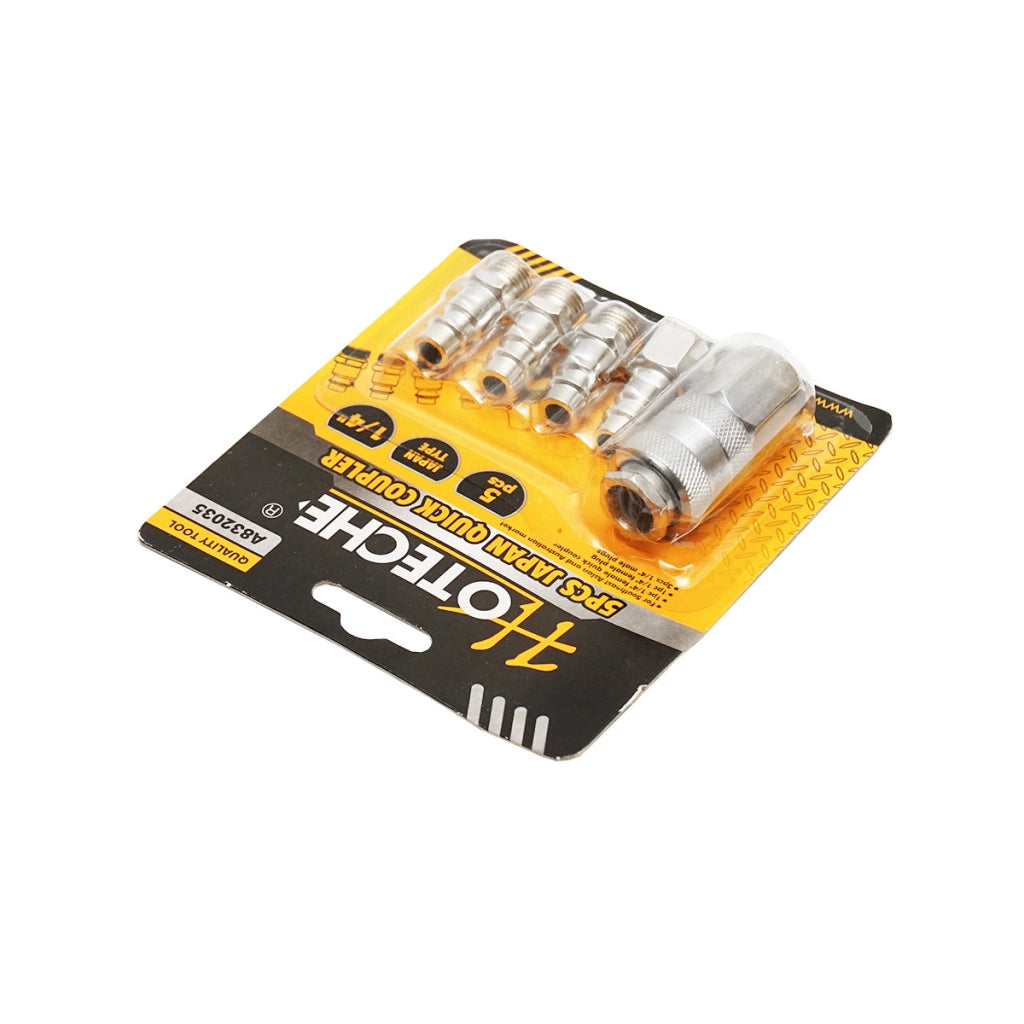 Set di 5 attacchi rapidi per utensili/accessori pneumatici 1/4 Hoteche