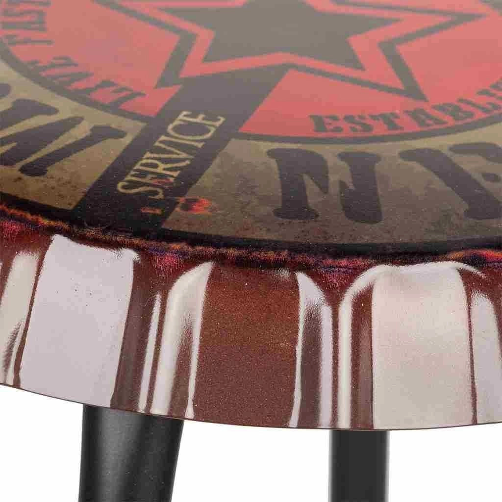 Sgabello rotondo in metallo nero d35x46h cm