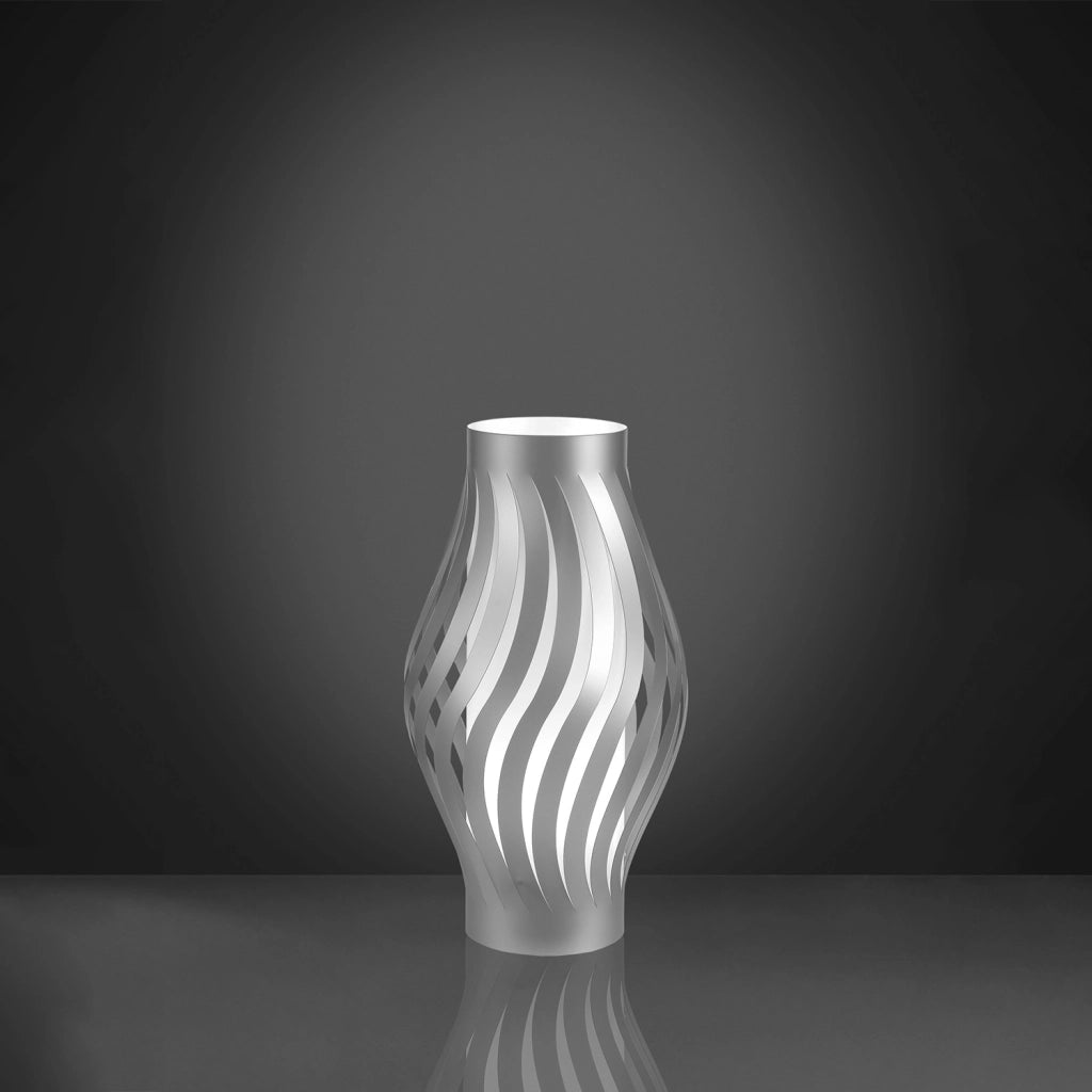 Lampada Da Scrivania-Ufficio Moderna Helios Polilux ® Argento 1 Luce E27
