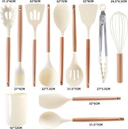 Set di cottura in silicone senza grasso, set di utensili da cucina - 12 pezzi