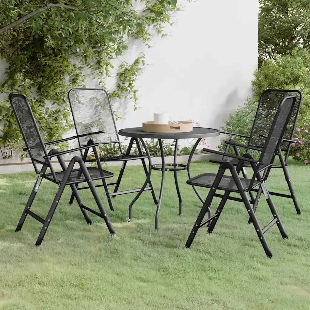 Set da Pranzo per Giardino 5pz Rete Metallica Espansa Antracite 3084714