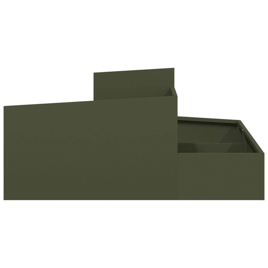 Fioriere Verde oliva Metallo Lunghezza 100 cm Fioriere