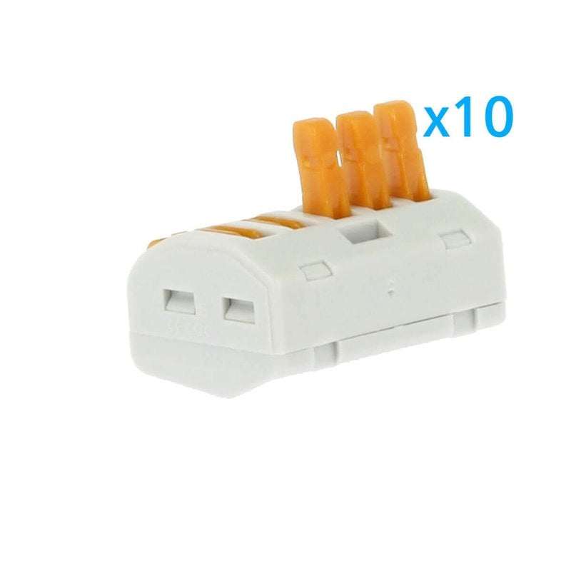 10 Morsetti a Molla 5 Leve Riutilizzabili Connettori Per Cavi Elettrici Facili