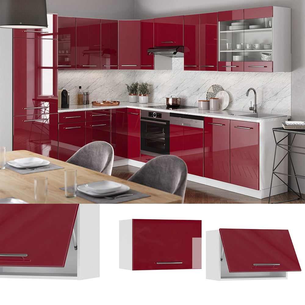 Vicco Pensile da cucina Rosso bordeaux lucido 60 cm Piatto