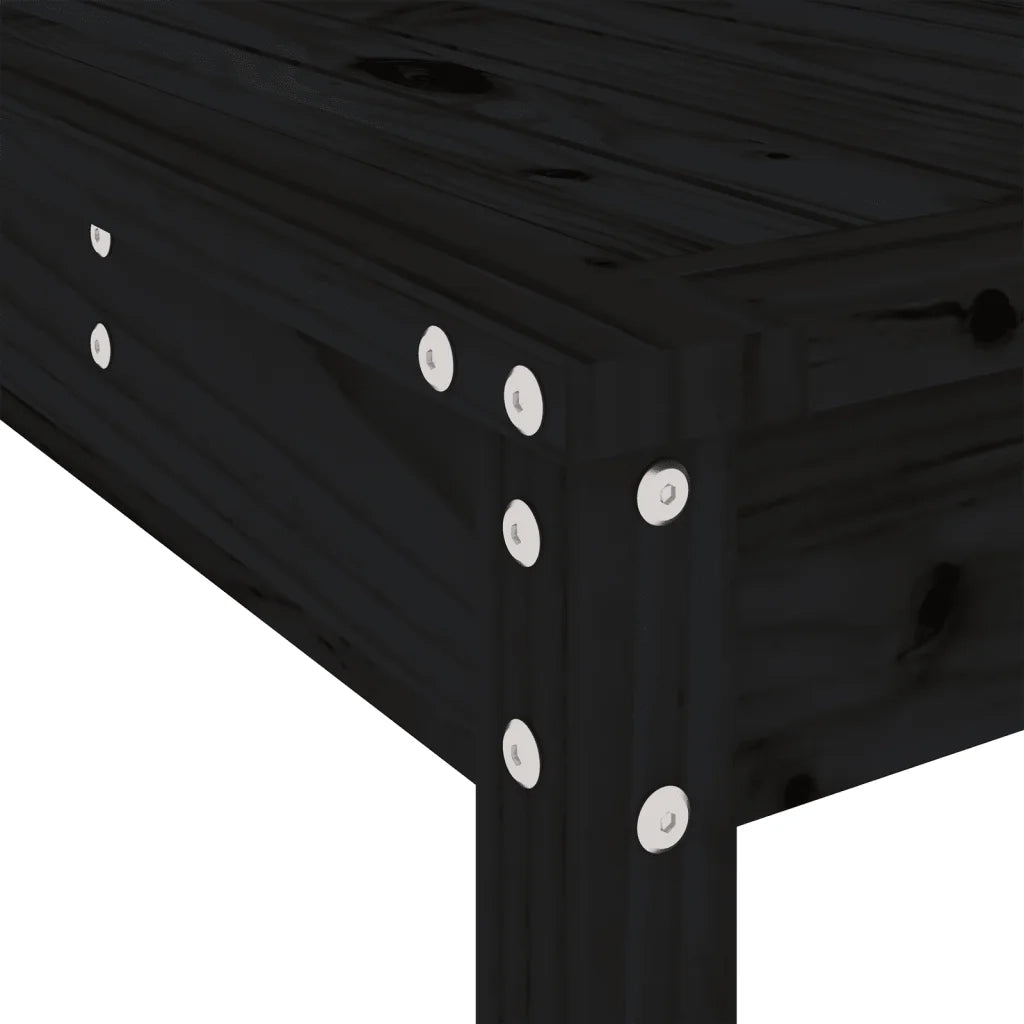 Set Bar da Giardino 5 pz Nero in Legno Massello di Pino 3157773