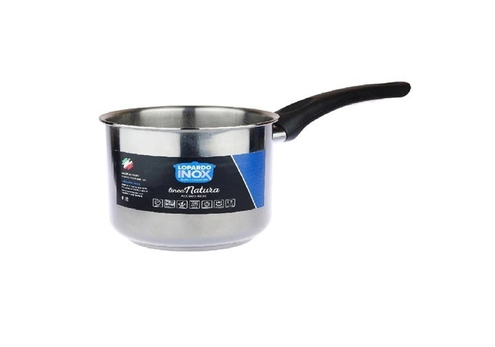 Casseruola Pentolino ad induzione in acciaio inox 1 manico linea natura 16 cm