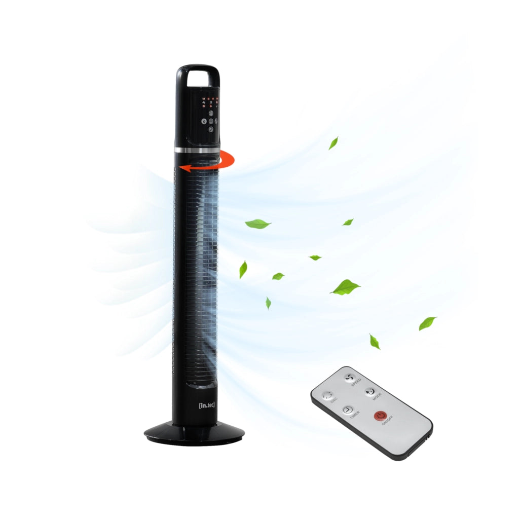 Ventilatore a Torre 82 cm con Telecomando e Timer Modalitá Oscillante Motore da 40W - Nero