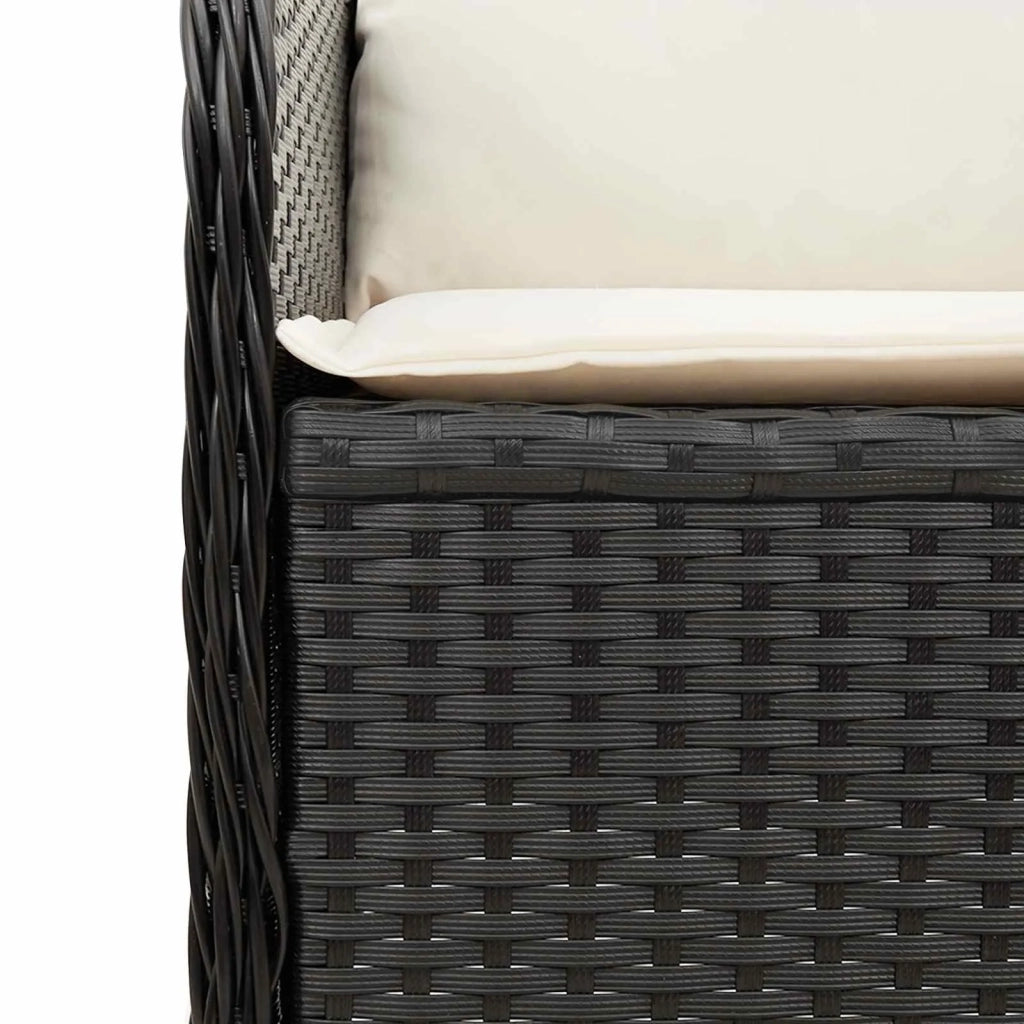 Panchina da giardino Nero polyrattan