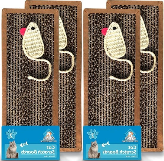 Tavolo da Gatto da 37,5 x 12cm - Carta da Raschiare Rovesciabile per Gatti da Interno - Tappetino da Gatto Piccolo e Grande - Tavolo da Raschiare in Carta