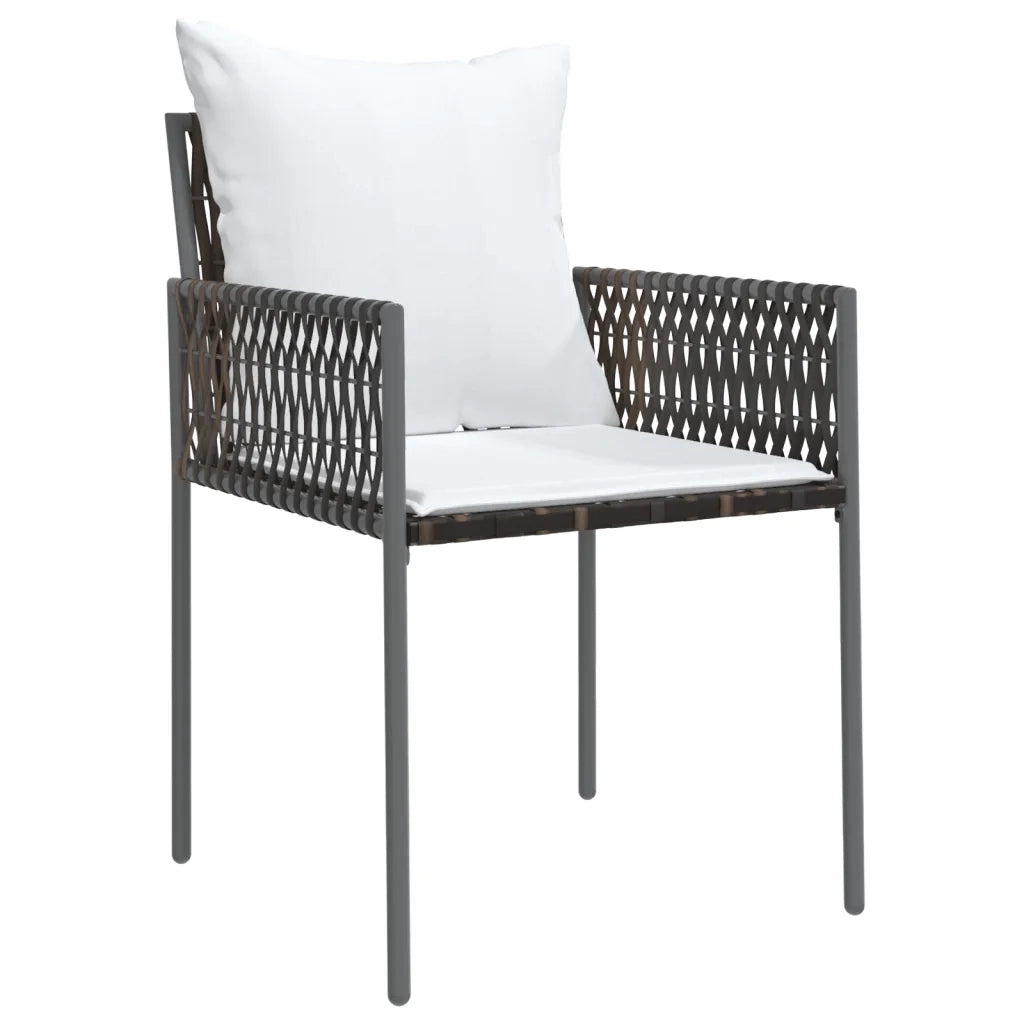 Set Pranzo da Giardino 7 pz con Cuscini in Polyrattan e Acciaio 3187058