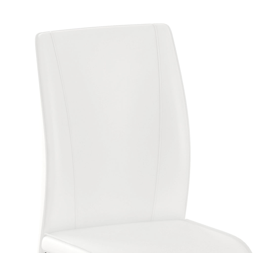 Sedie da Pranzo in Ecopelle Bianca ¨C Xylo ¨C Set 2 Pezzi, Gambe in Metallo Nero