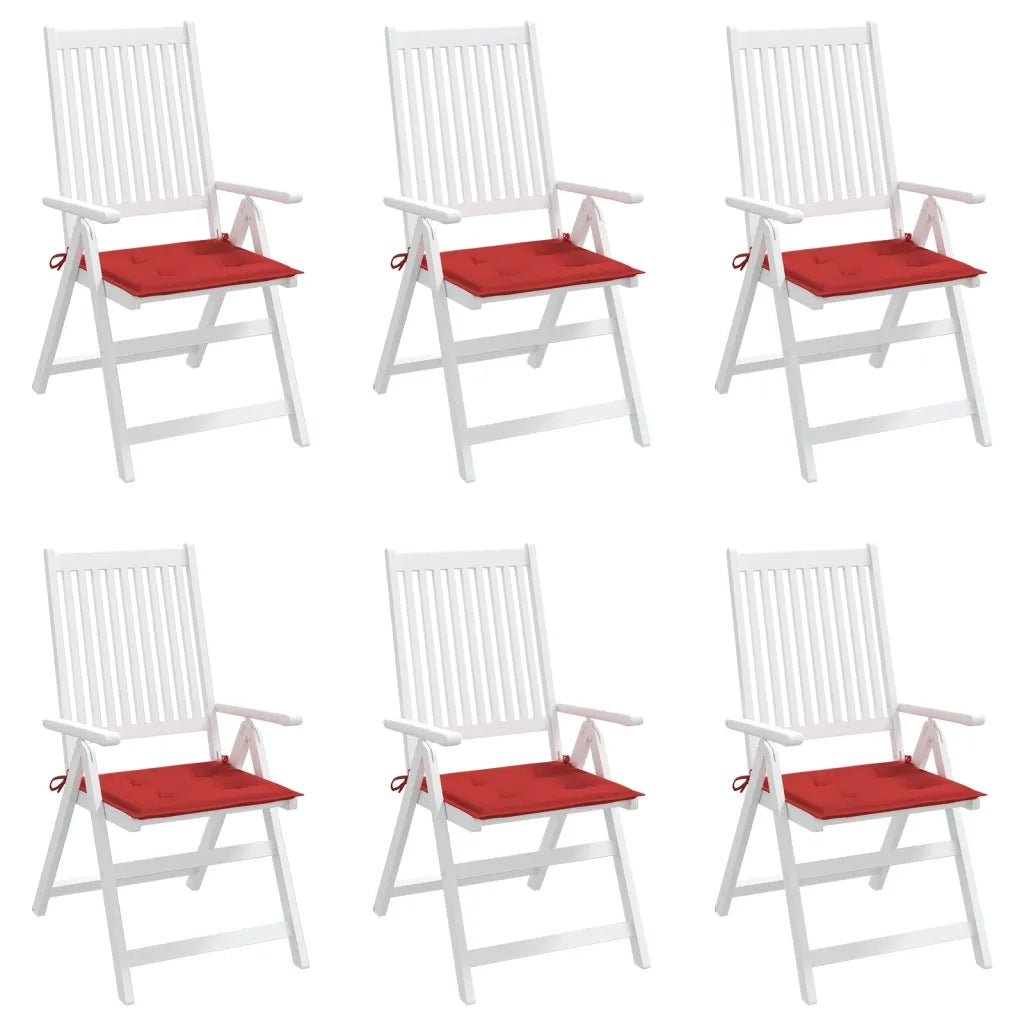 Cuscini per Sedie da Giardino 6 pz Rossi 50x50x3 cm in Tessuto cod mxl 54889
