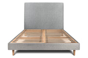 Letto 160x200 cm con testata imbottita - tessuto bouclé