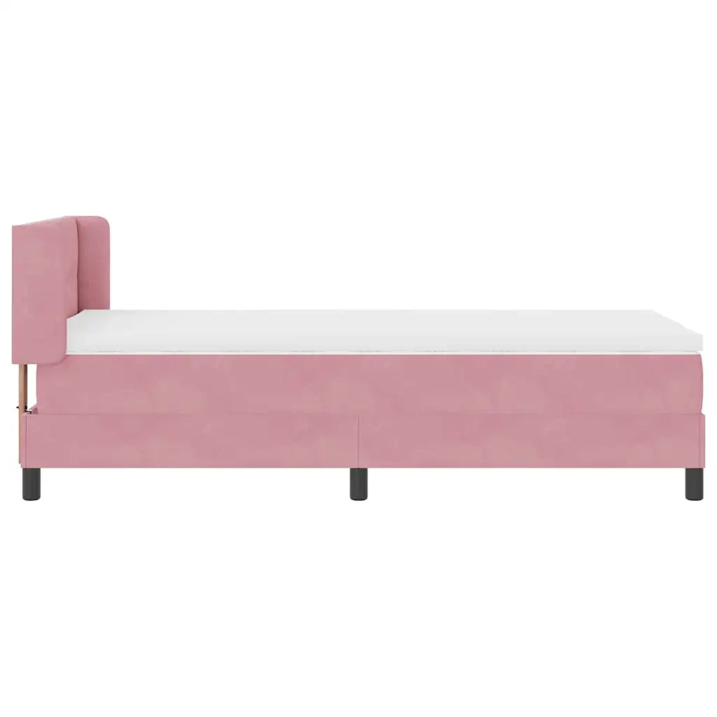 Letto a molle con materasso Rosa 200 x 80 cm Poliestere 3341443