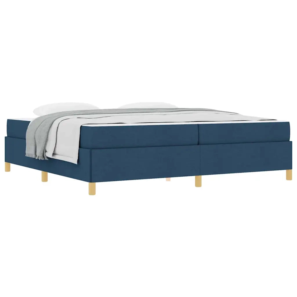 vidaXL Letto a molle Blu e blu scuro e bianco 200 x 200 cm Tessuto