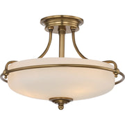 Lampada A Soffitto Contemporanea Griffin Metallo Ottone Anticato 3 Luci E27