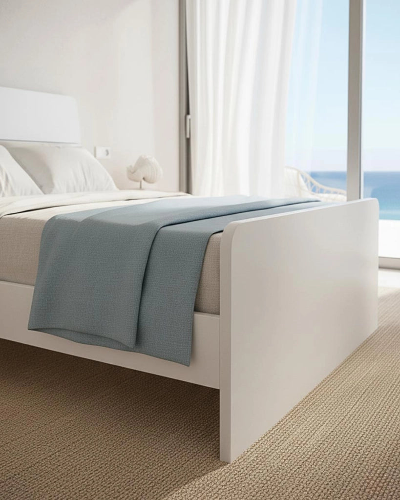 Letto Comby con fascioni e pediera - Letto una piazza e mezzo 127 x 197 - Struttura bianco - Rete e materasso esclusi_