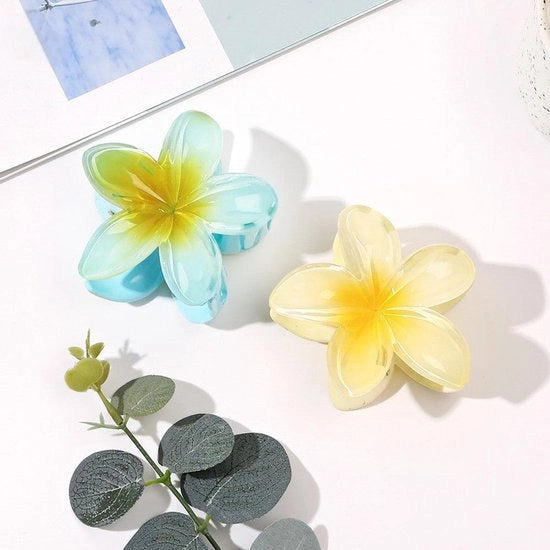 Due clip per fiori, antiscivolo, clip per capelli grandi e colorate in stile hawaiano, clip a forma di banana, adatte a tutti i tipi di capelli.