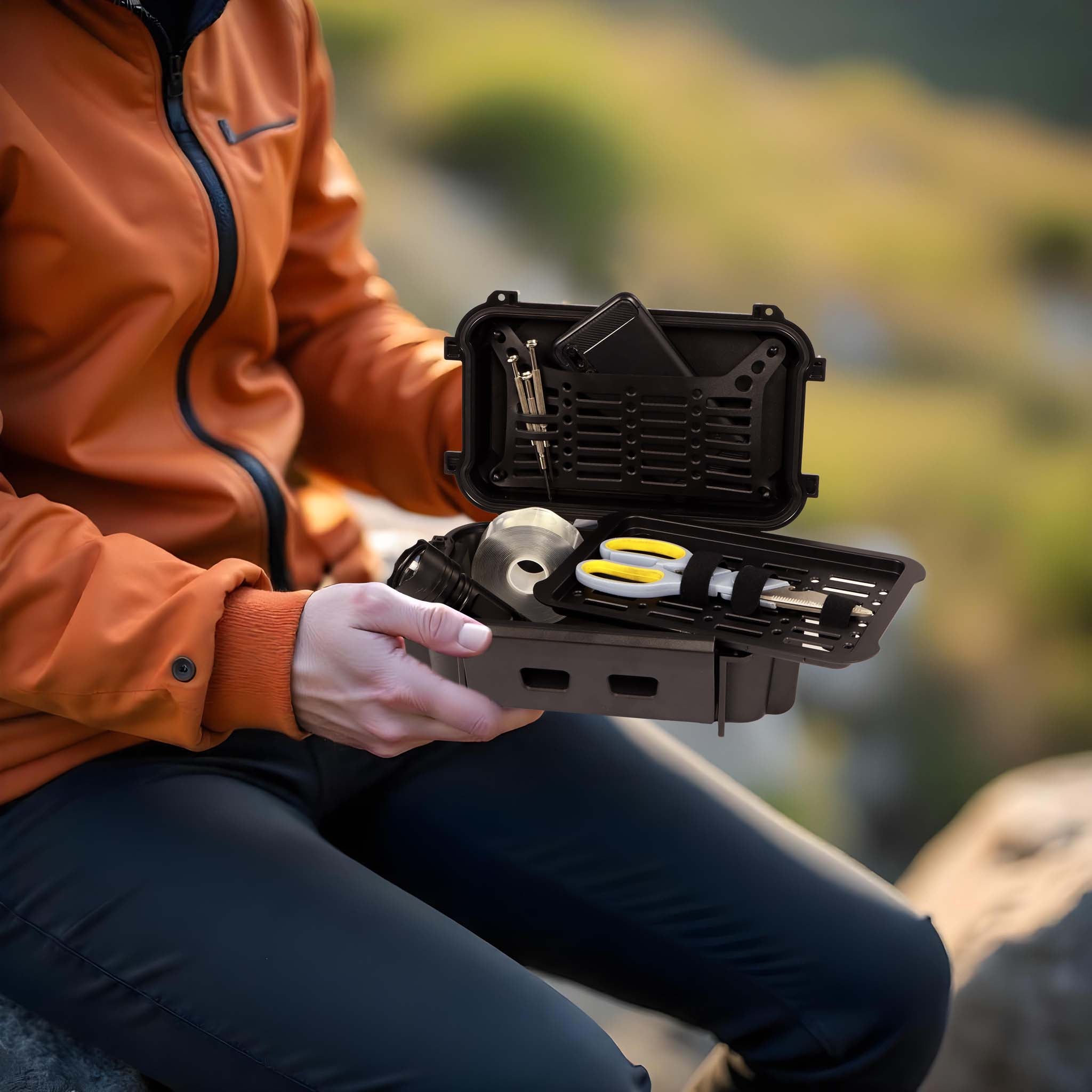 Cassetta porta attrezzi, rigida universale impermeabile, 28,2 x 17,8 x 9,95 cm, per utensili piccoli