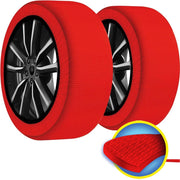 Trade Shop - Set 2 Calze Da Neve Catene Per Auto Omologate In Tessuto 3d Per Grande Aderenza -    L