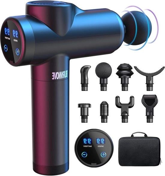 Pistolo di Massaggio Profondo con Massaggio Muscolare Portatile Silenzioso Apparecchio Elettrico - 99 Velocità 2550 mAh Display LED Touchscreen C USB Ricaricabile