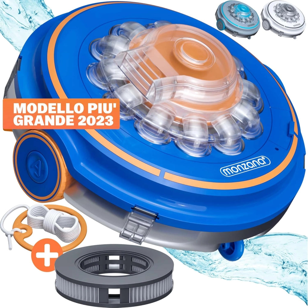 ® Robot Poolboy600 Pulizia Piscina Cordless Automatico 80 Min Batteria 5200mAh Li-Ion 80m² Aspiratore Robotico