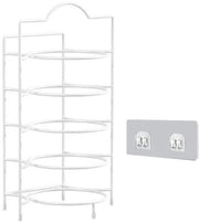 Organizzatore per piatti e bicchieri 5 livelli - Raccoglitore in acciaio inossidabile per cucina - Resistente al calore - Stabilità - Efficienza di spazio - Ideale per piatti e tazze - Raccoglitore per cucina