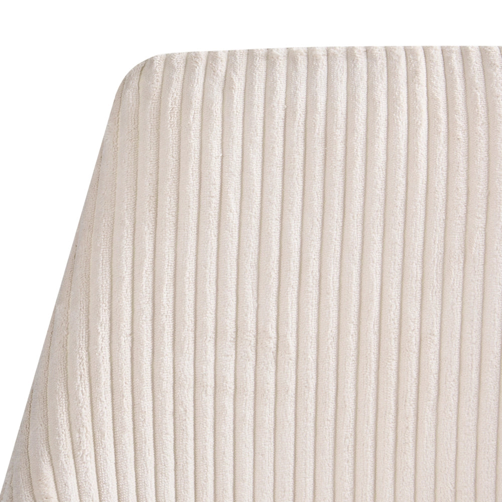 Sedia da ufficio beige chiaro con seduta e schienale in velluto a coste girevole regolabile in altezza moderna per ufficio domestico