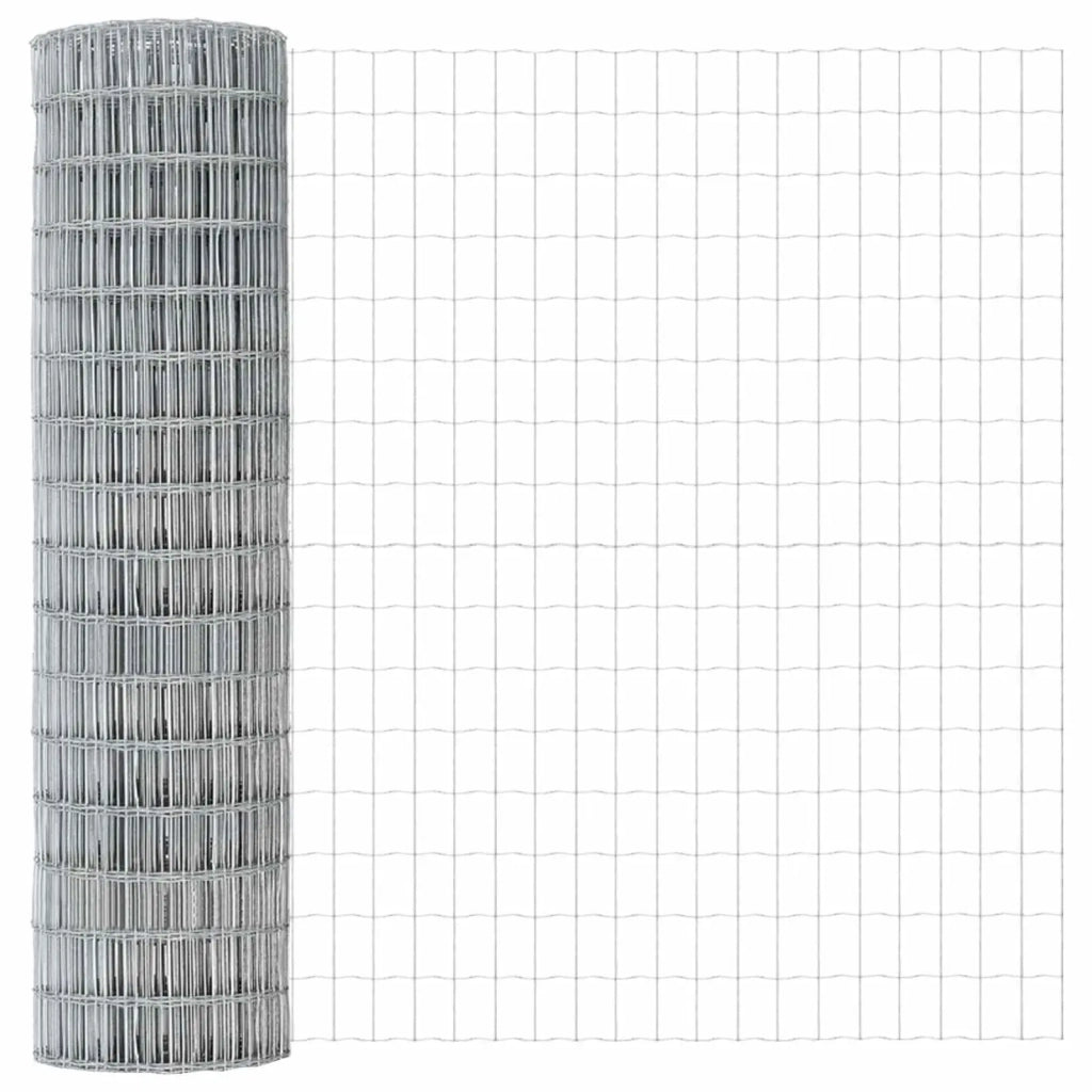 Recinzione Euro con palo 25 x 1,2 m Acciaio zincato Argento 3336200