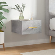 Comodino a Muro-Tavolino da notte sospeso Grigio Cemento 35x35x20 cm 214204