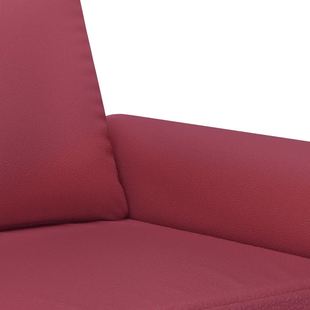 Set di Divani 3 pz con Cuscini Rosso Vino in Similpelle 3202158